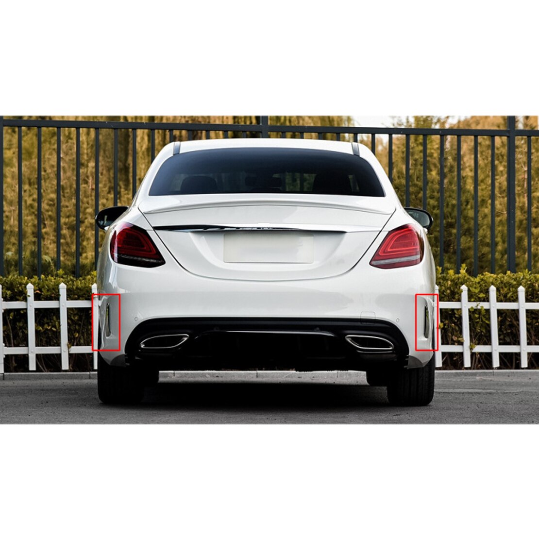 2 Sets Gloss Black Rear Bumper Spoiler Side Canard Fit for Mercedes Benz Sport C118 CLA200 CLA250 CLA35 CLA45 AMG