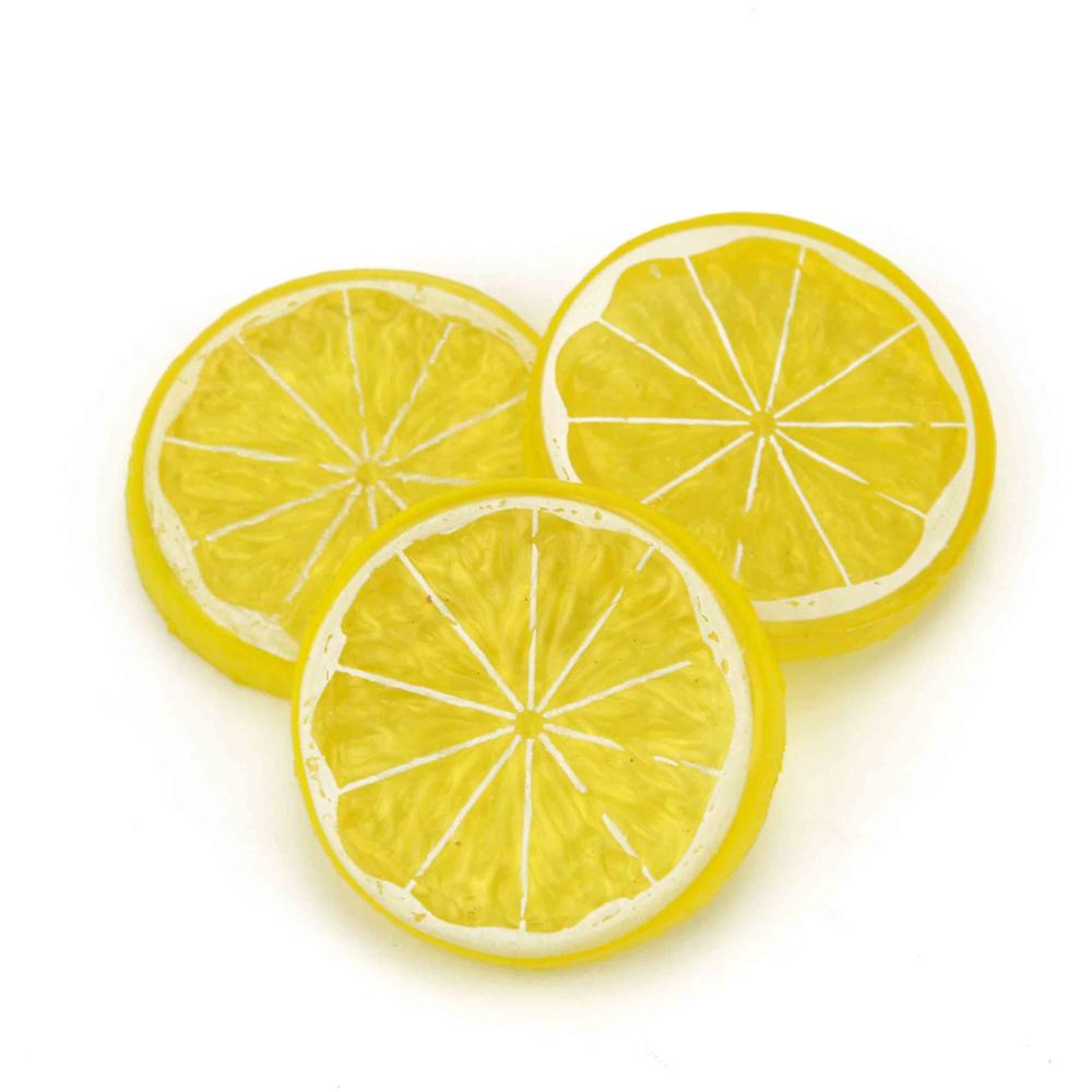 Mini hoja de plástico Artificial para Limón, decoración de frutas de plástico decorativas, para bodas, Navidad, familia, 6 uds.: Yellow