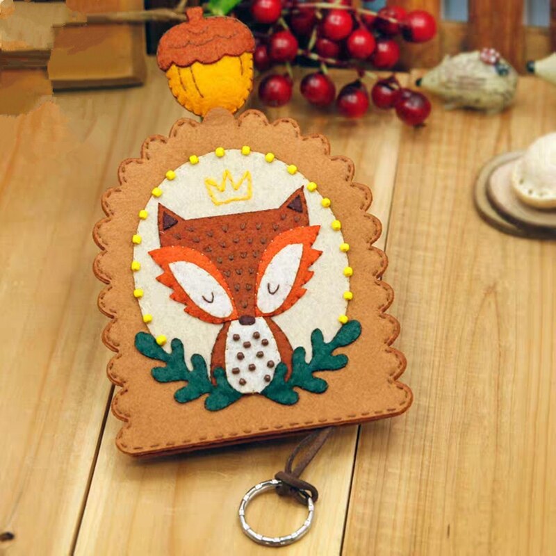 Key Chain Fox Felt Toy Craft Sets Felt Fabric Handmade Non-woven Felt Ornaments Unfinished DIY Felt Keychain Pendant Craft Kits
