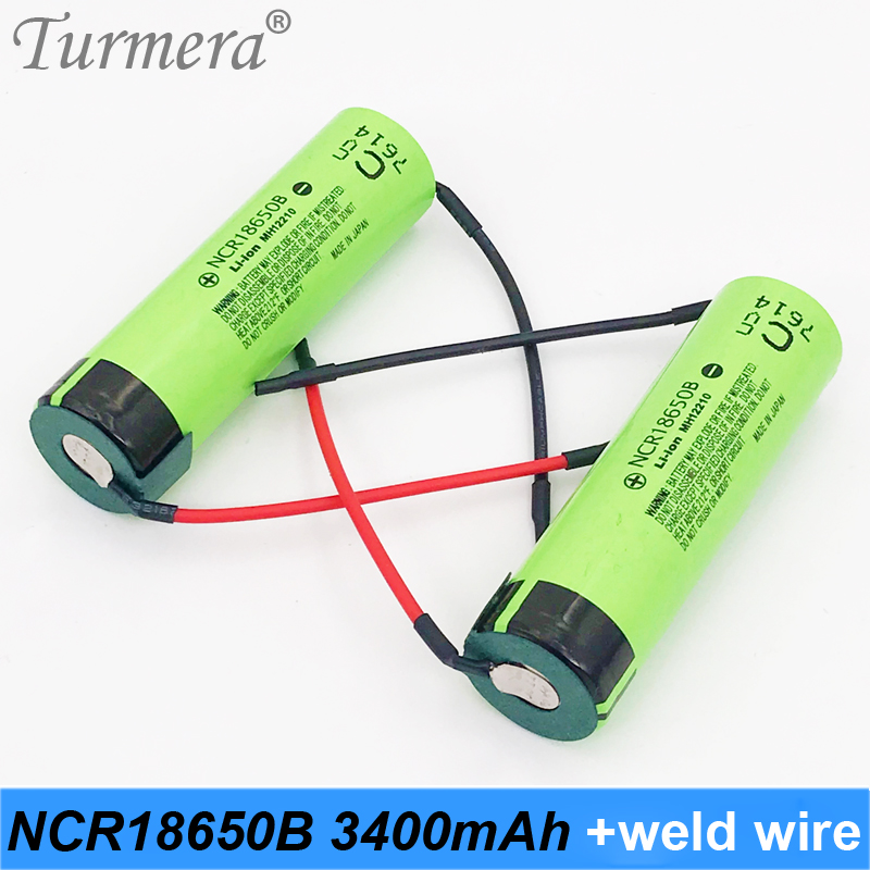 originele 18650 3400mah + diy lasdraad 18650 oplaadbare batterij 3.7v 18650 voor shura schroevendraaier en power bank batterij