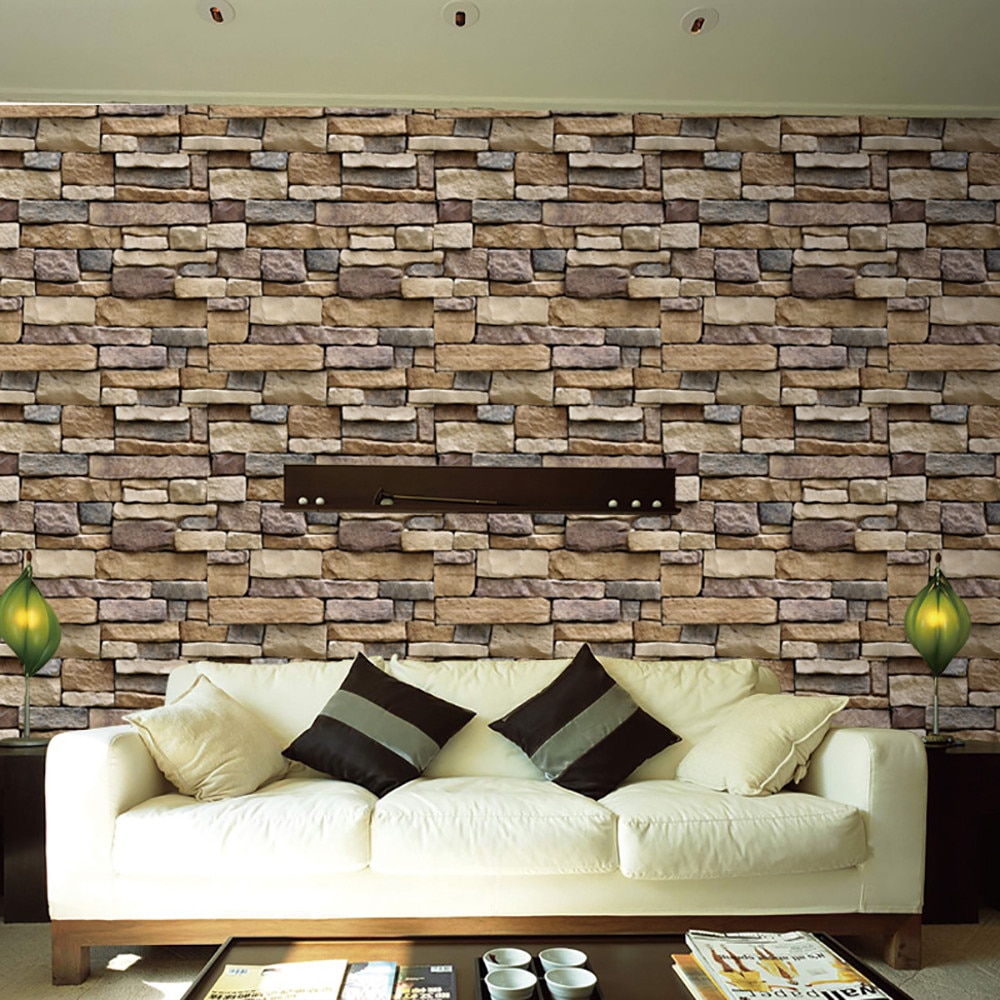 Waterproof Stone Brick Wall Sticker Self adhesive Wallpaper Home Decor Wall Art Decal Living Room Bedroom Bathroom Kitchen Decor