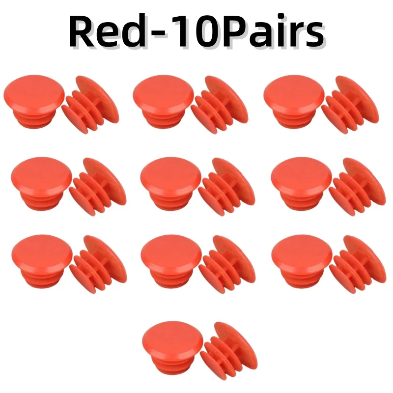 1-10 pares de tapas de manillar de bicicleta de montaña, color negro, rojo y blanco, cubiertas de plástico para accesorios de 22mm de diámetro: Café