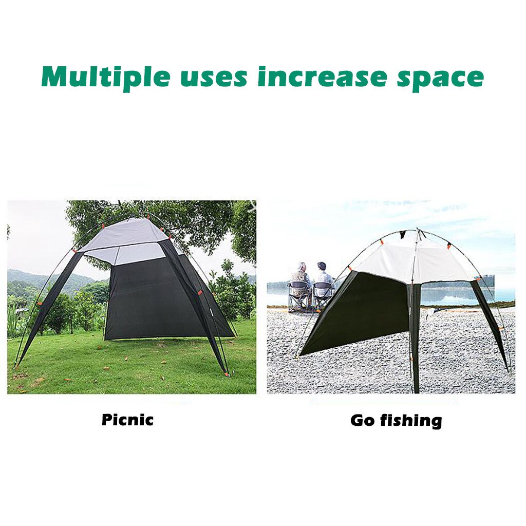 Bärbart solskyddstält för strandhimmel solskydd lapptäcke vikbart resor utomhus camping fiske uv skyddstält