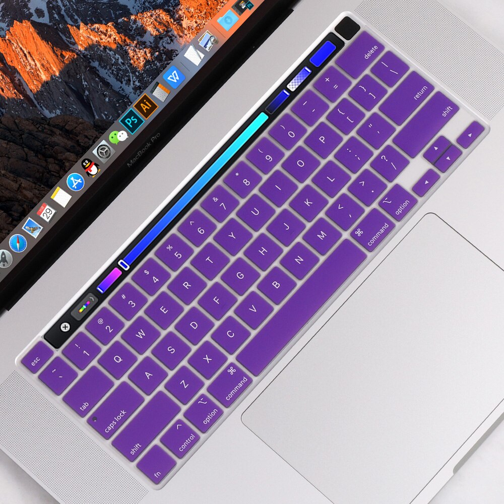 Gradient Farbe Tastatur Abdeckung für MacBook Profi 13 zoll Modell A2289 mit berühren Bar & berühren Ich würde Tastatur Haut Film Schutz: Violett