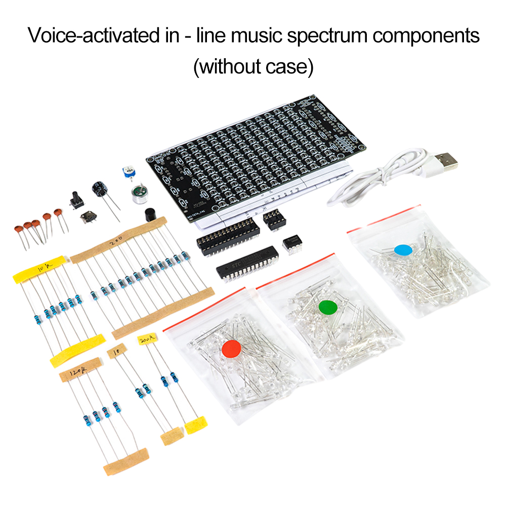 LED Musique Spectre Affichage ￉cran Color￩ Haut-Parleur DIY Kit pour Pratiquer L'assemblage ￉lectronique Produits: Or