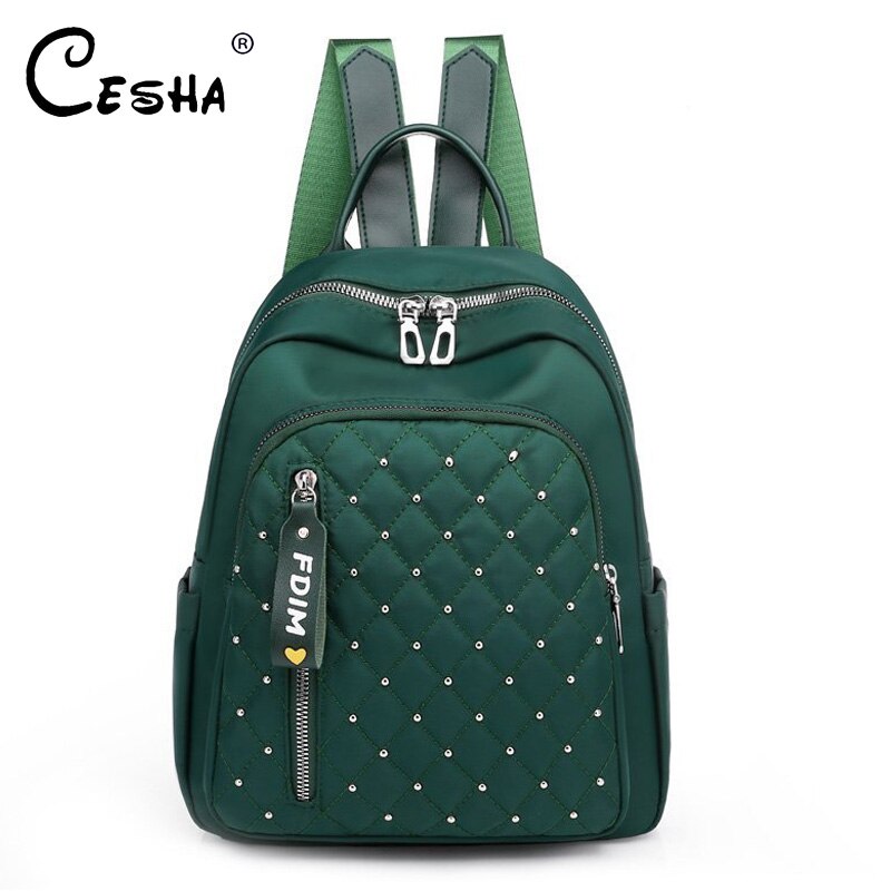 Mochila de viaje con de tachuelas para mujer, bonita estilo escolar, de , duradera, con entramado de diamantes