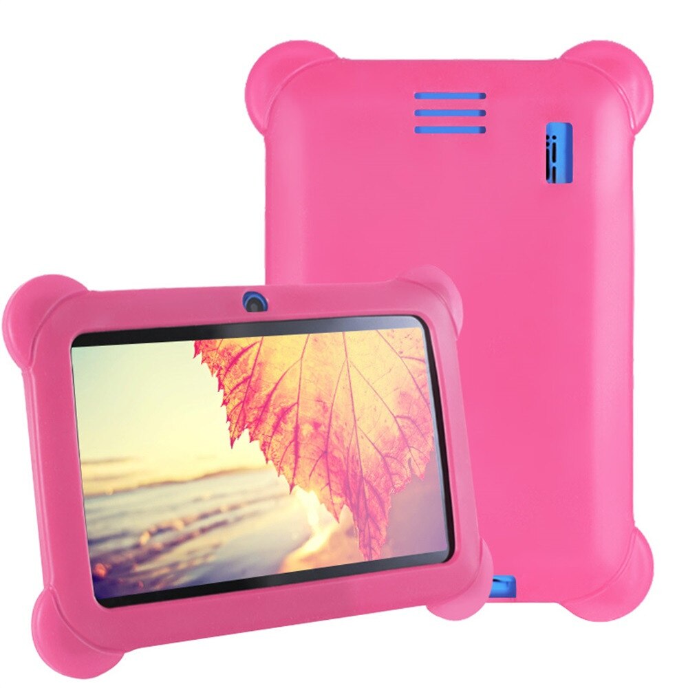 45# 7-inch Silicone Case Protective Cover For 7in Q88 Y88 Kids Tablet Protective Back Case Cover For 7 Inch Allwinner A33 A23: Pink 