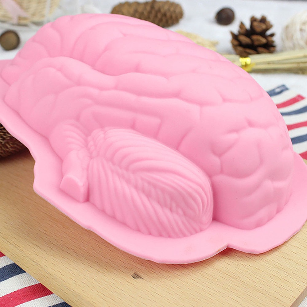 3D Siliconen Cakevorm Fun Diy Brain Vorm Pan Bakken Siliconen Halloween Cakevorm Pudding Jello Dessert Keukengerei Bakken Tools