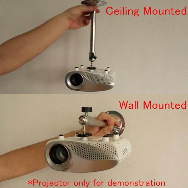 1pc 360 Degree Adjustable Projector Ceiling Mount Stand 22CM Aluminium Alloy Wall Projector Hanger Bracket Metal Swivel Mount
