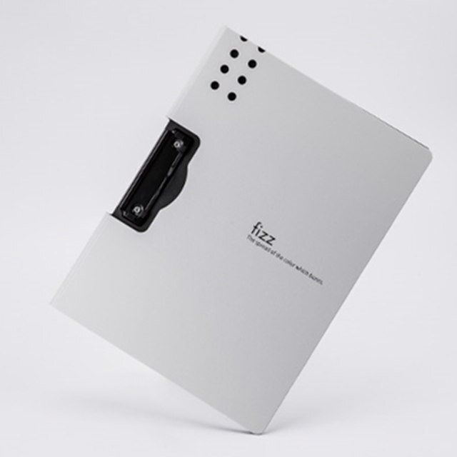 Fizz Horizontal A4 Folder 6 colors Matte Texture Folder Portable Pad Portable Pen Tray Office Meeting File Pocket file bag: White