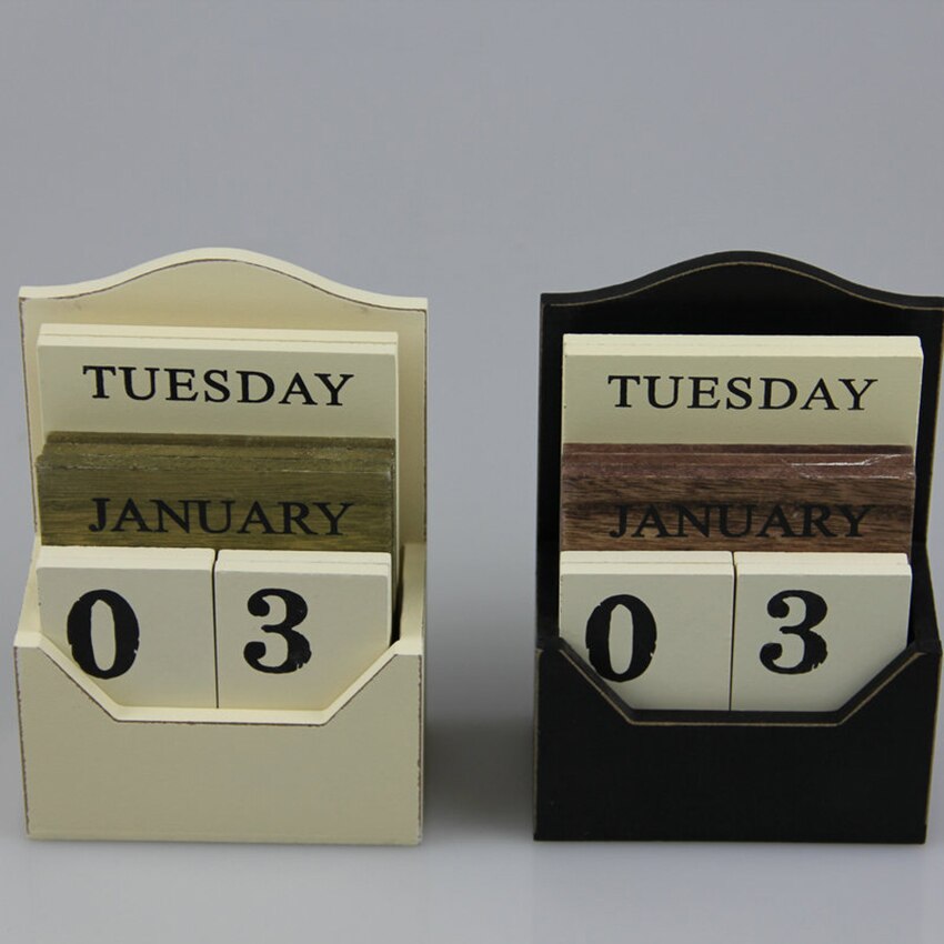 1Pc Retro Calendar Stand Household Desktop Calendar Holder Storage Rack, Wooden Shelf Calendar Supports Organize Container