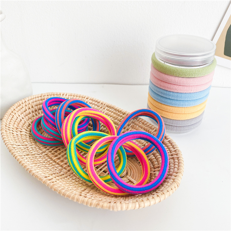 Cinta para el pelo a rayas de colores para mujer y niña, accesorios para el cabello de colores sólidos, lazos elásticos altos sin costuras, diadema básica Simple para , 10 piezas