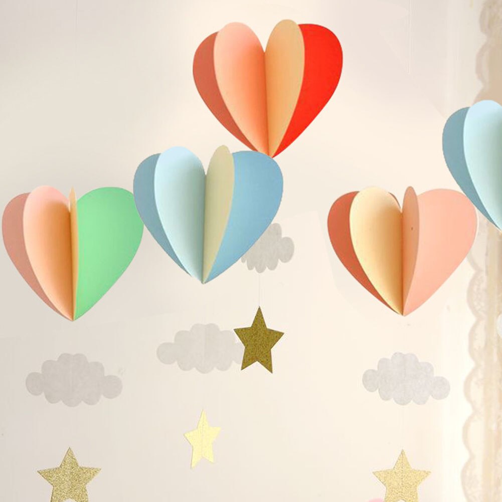 1pc Air Balloon Paper Garland Hanging Decorations Paper Ornaments Wedding Baby Shower Birthday Party Decoration Photo Booth