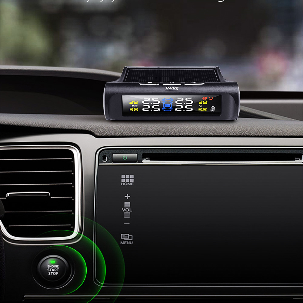 Imars  t240 tpms solenergi dekktrykk alarm Observere system universell tester trådløs lcd skjerm med 4 eksterne sensorer