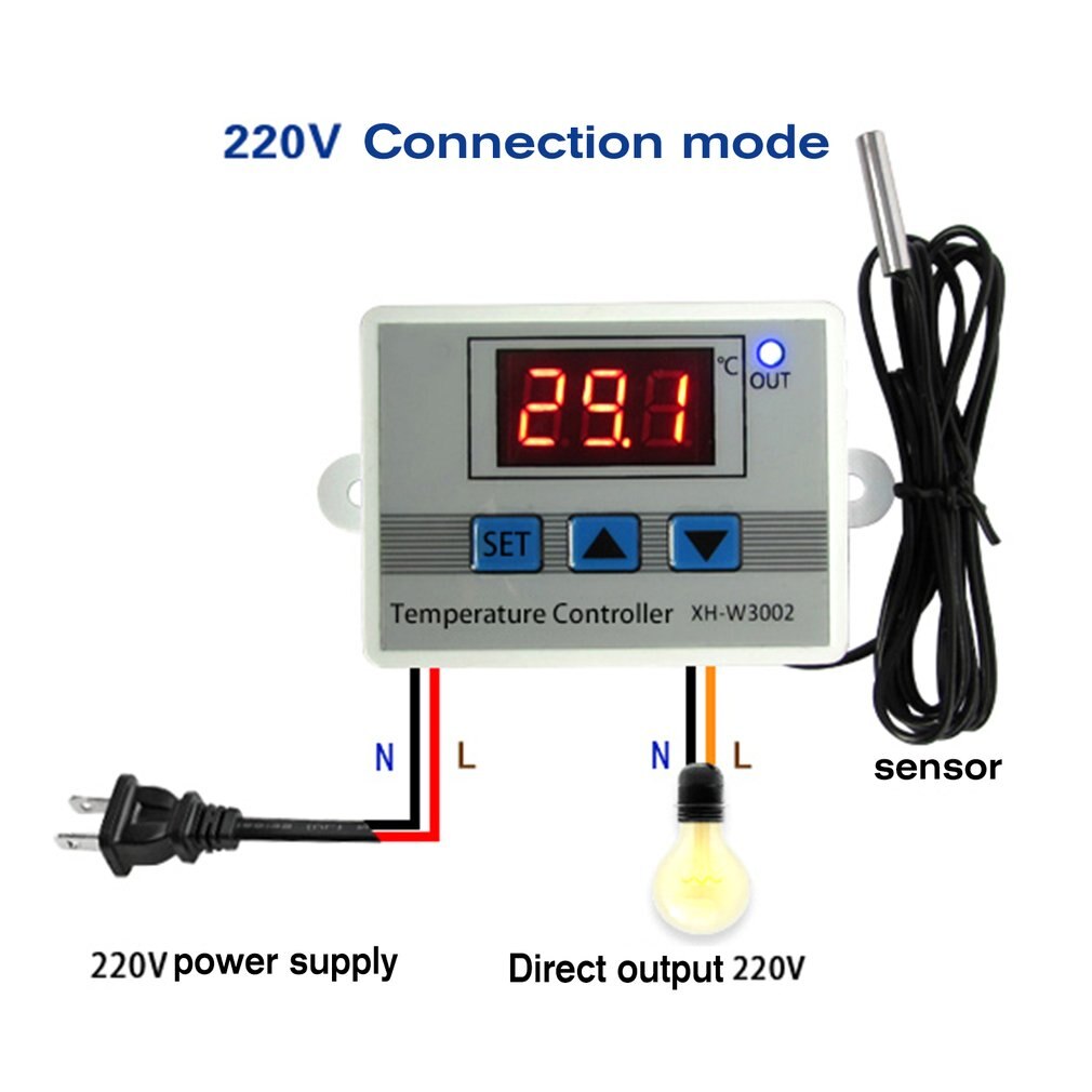XH-W3002 W3002 Ac 110V-220V DC24V DC12V Led Digitale Thermoregulator Thermostaat Temperatuurregelaar Schakelaar Meter