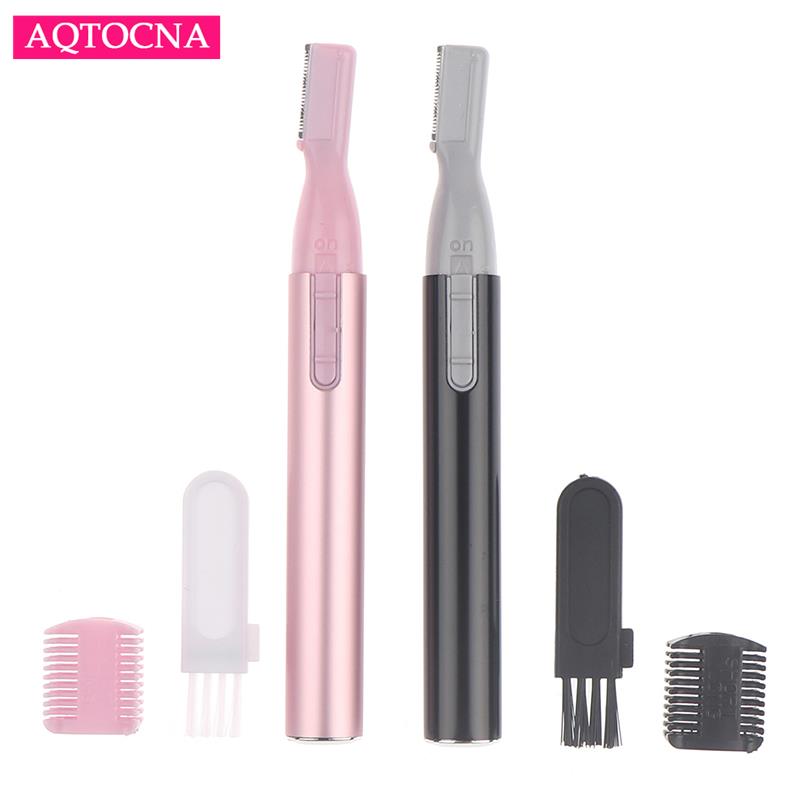 Mini afeitadora corporal portátil para mujeres, tijeras de cejas faciales, práctico, eléctrico, recortador de pelo, removedor de cuchillas, depiladora, 1 Juego