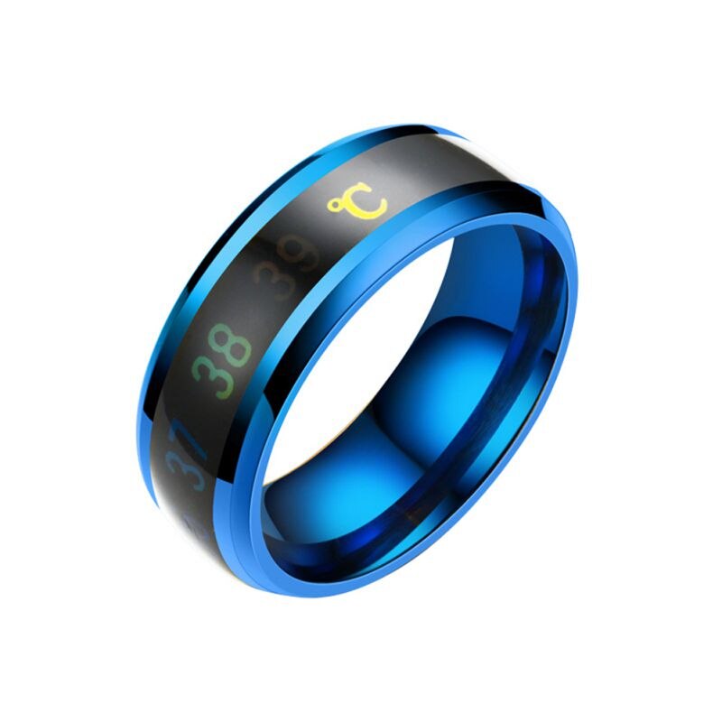 Waterproof Temperature Sense Ring Intelligent Changing Color Smart Finger Ring