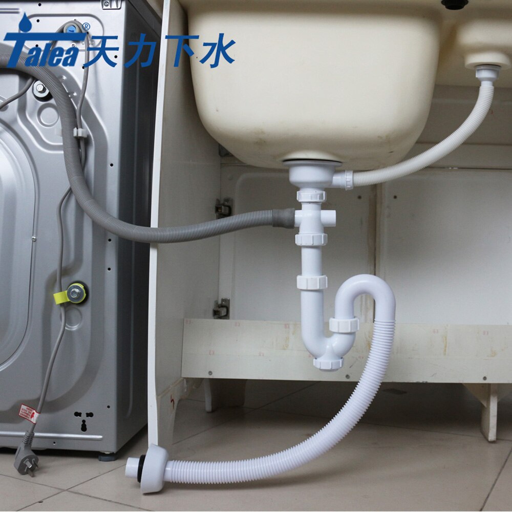 Talea Laundry closet Drain Kit with overflow Drain Set with Drain Pipes Stainless Steel deodorizing sink Drainage System