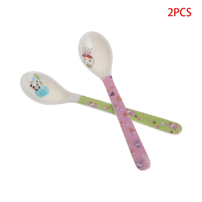 2 stuks cartoon baby kindervoeding lepel melamine baby lepel bestek