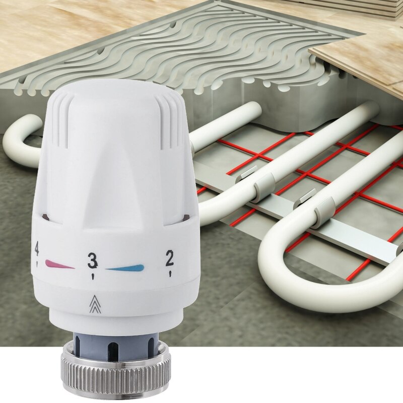 Steam Radiator Valve Thermostatic Control Handle Water/Floor Heating Temperature Controller Replacement for Bathroom N1HF