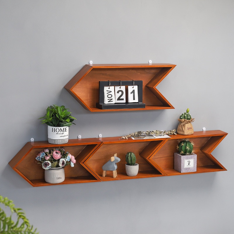 Pil form fri kombination diy flytande hylla trä hem estetisk vardagsrum dekoration blomma display förvaringsställ
