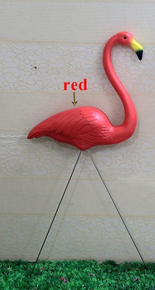 Gratis nipper 1 par plastik flamingo havehave dekoration og græsplæne kunst ornament bryllup ceremoni dekoration: Rød