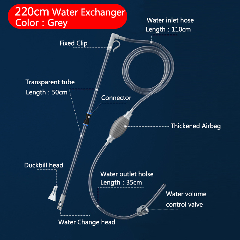 Changeur d'eau pour Aquarium, pompe à Air, outils de nettoyage, nettoyeur de gravier d'aquarium, pompe à Siphon sous vide avec buse de filtre: YELLOW