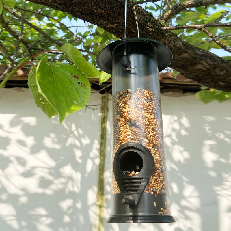 Outdoor Bird feeder Tree Hanging Automatic fodder container feeder PVC metal and plastic bird Garden Parrot Pet Feeder