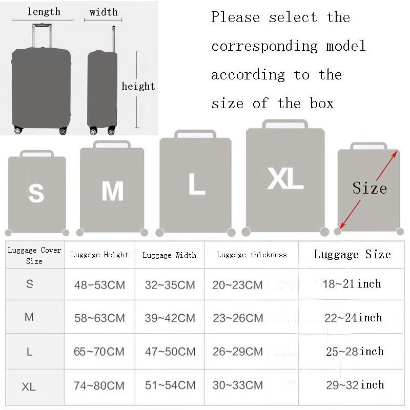 TLDGAGAS 3D Digital Stretch Fabric Luggage Protective Cover Suit 18-32 Inch Trolley Suitcase Case Covers Travel Accessories