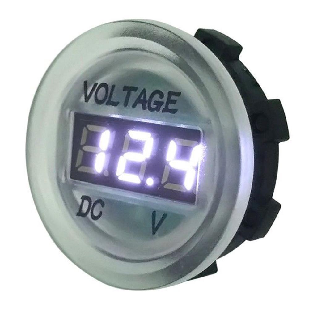 Bil marin yatch rv mätare digital spänning voltmeter display voltmeter 12v grön färg: Vit led färg