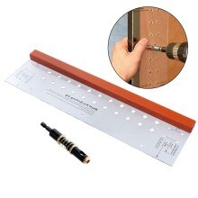 2* Dowel Jig Shelf Pin Drilling 1/4" Limit Drill Furniture Cabinet Door Hole Drill Guide Tool For Round Dowel Hinge Installation