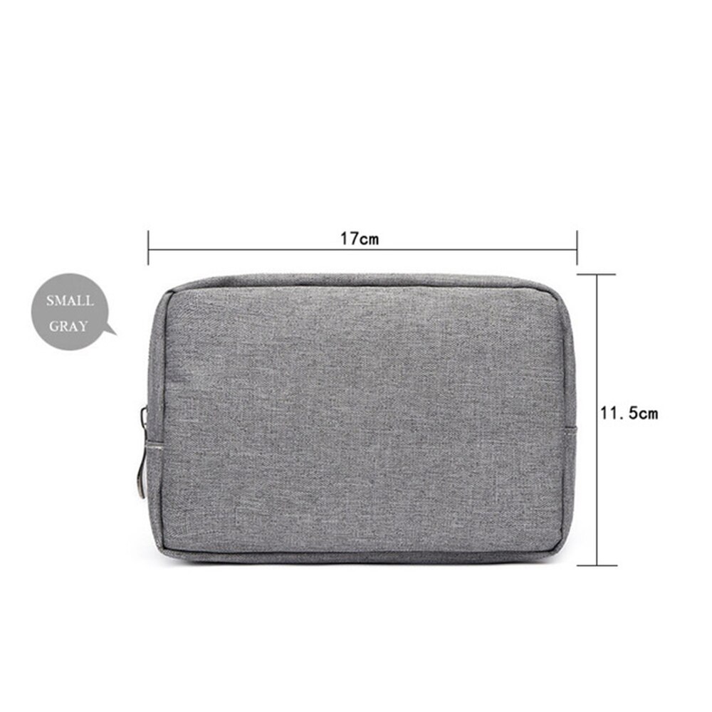 Travel Solid Make Up Bags Carrying Wash Cosmetic Tote Bag Makeup Beauty Cable Organizer Toiletry Pouch Storage Cosmetic Case Bag: Grey-S