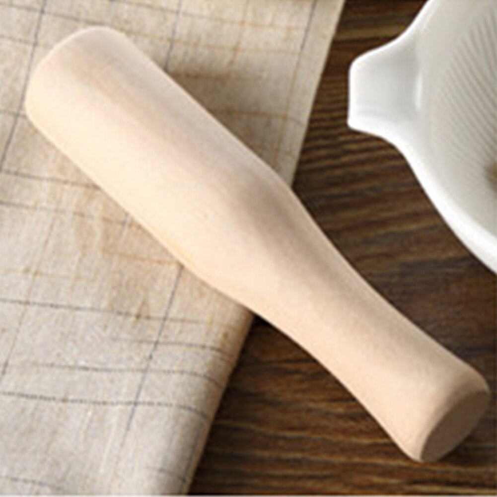 Mortero de madera para mezclar ajo y comida para bebés, Pure de mortero de madera para el hogar, herramienta ergonómica para Barra de cocina, molinillo de especias, fácil de limpiar