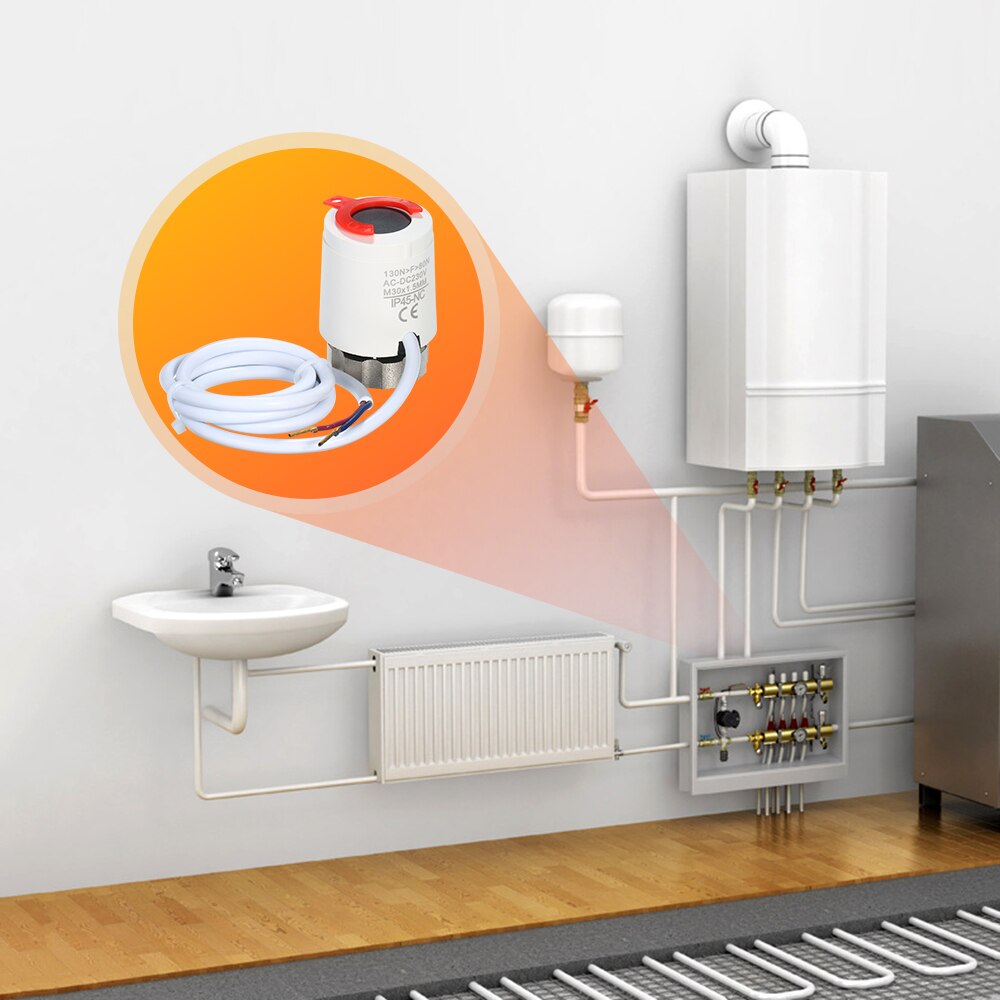 Thermal Actuator for Floor Heating Thermostat System Underfloor Heating Manifold Normally Closed Electric Actuator M30*1.5