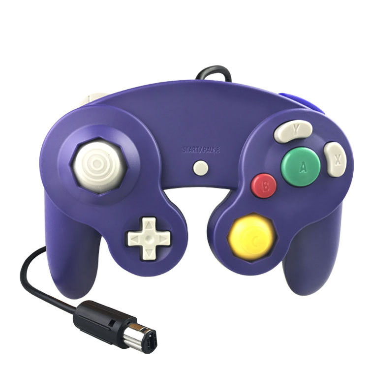 DATA FROG Classic Wired Controller Joypad Joystick Gamepad For Nintend For Gamecube Controller For Wii Vibration Gameing: Violet blue