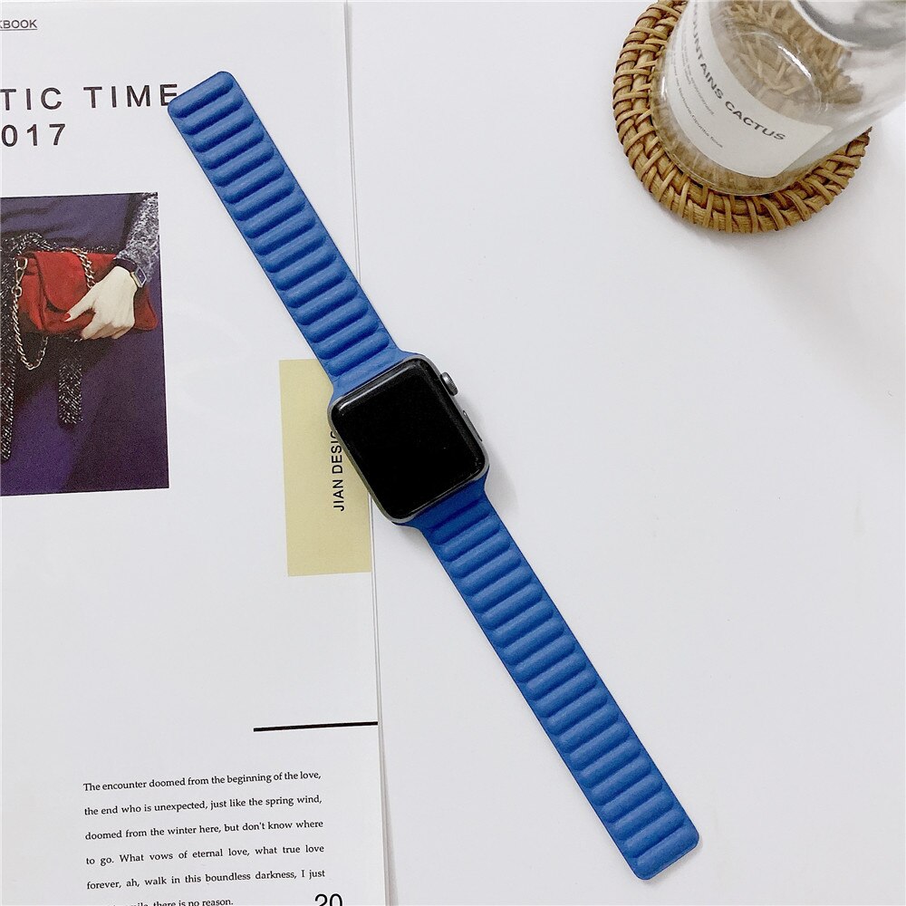 För apple watch se serie 6 band 40mm 44mm armband läderarmband för iwatch 5/4/3/2/1 38mm 42mm klocka armband tillbehör: 3 / 38mm or 40mm