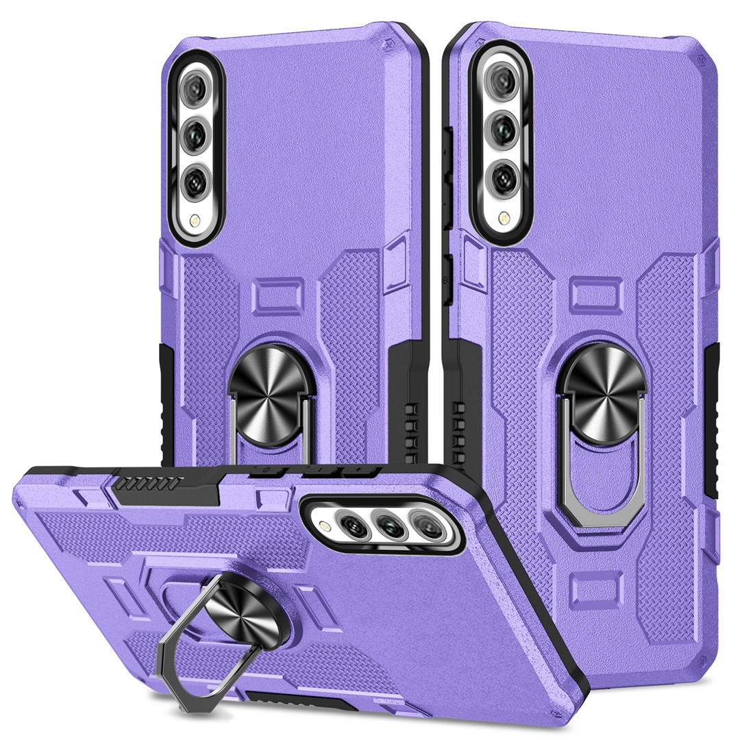 Para Huawei Y9s funda a prueba de golpes armadura soporte para dedo cubierta de anillo de Metal magnético para Huawei Y9S Y9 S fundas de parachoques de silicona: Azul cielo