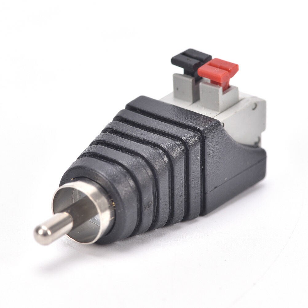 Cabo de fio do alto-falante de 2 pces para o cabo de áudio masculino profissional jack imprensa plug rca conector adaptador cabo