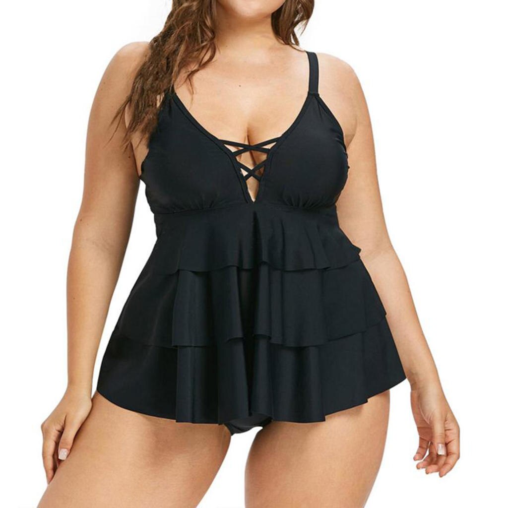 Femmes Deux Pièces Tankini Haut Bas Culotte Maillot de Bain Maillots De Bain Grande Taille