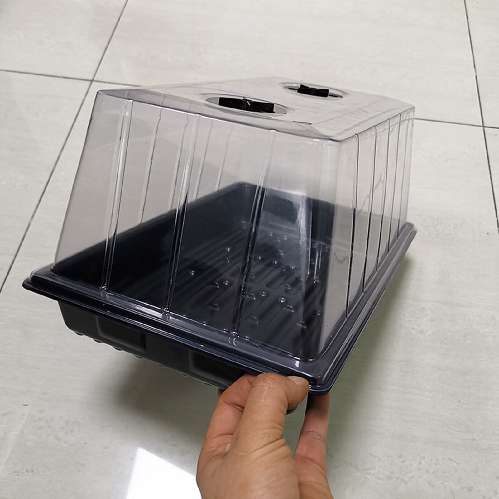 Germination Kit Seedling Starter Flower Grow Durable Seed Starter Growing Trays Kit Plant Seedlings Plants Dome + Base