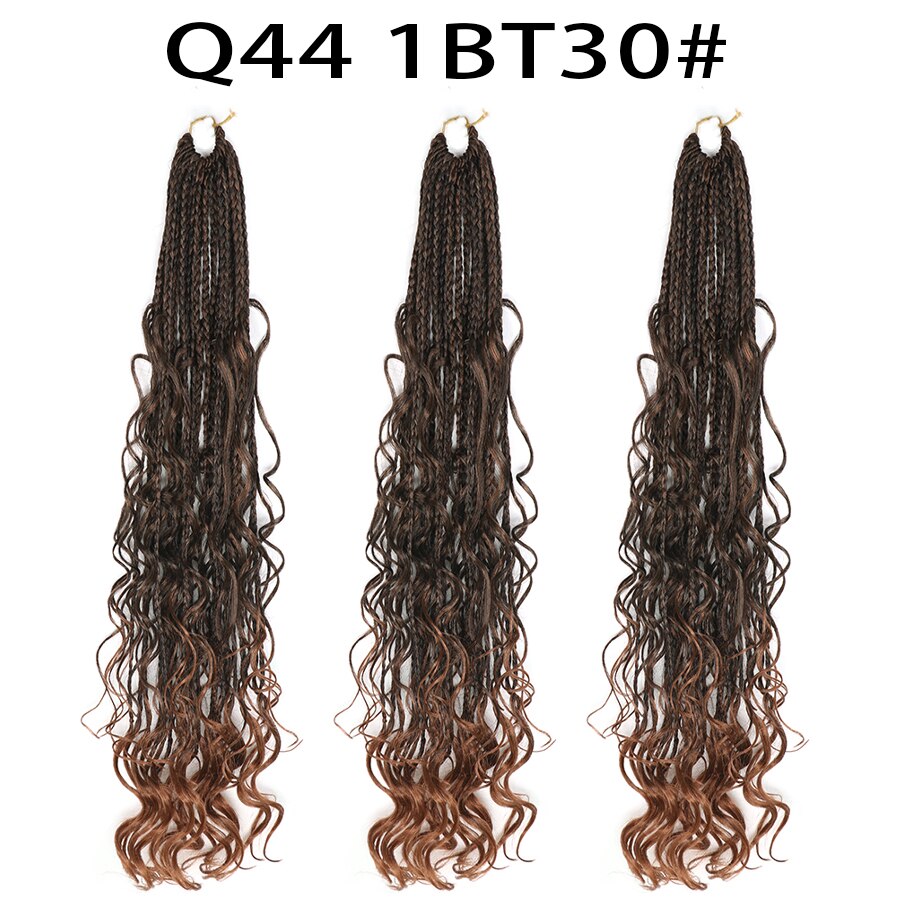 LISI HAIR Crochet Box Braids 22Strands Crochet Hair Bundles Synthetic Hair Extensions Braiding Hair Blonde Balck Grey Red Brown: 1B/27HL