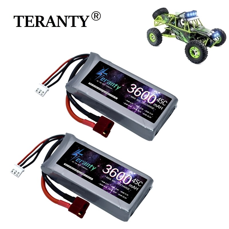 Batteria Lipo ad alta potenza per auto RC 7.4V 3600mAh Max 60C per Wltoys 12428 12423 RC aggiornamento auto parte 2s 7.4v batteria per feiyue 03 Q39: Rosso