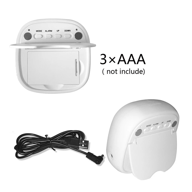 Silicone LED Mute Alarm Clock Office Bedside Shockproof Digital Alarm Clock Interior Decoration Sound Control Clocks