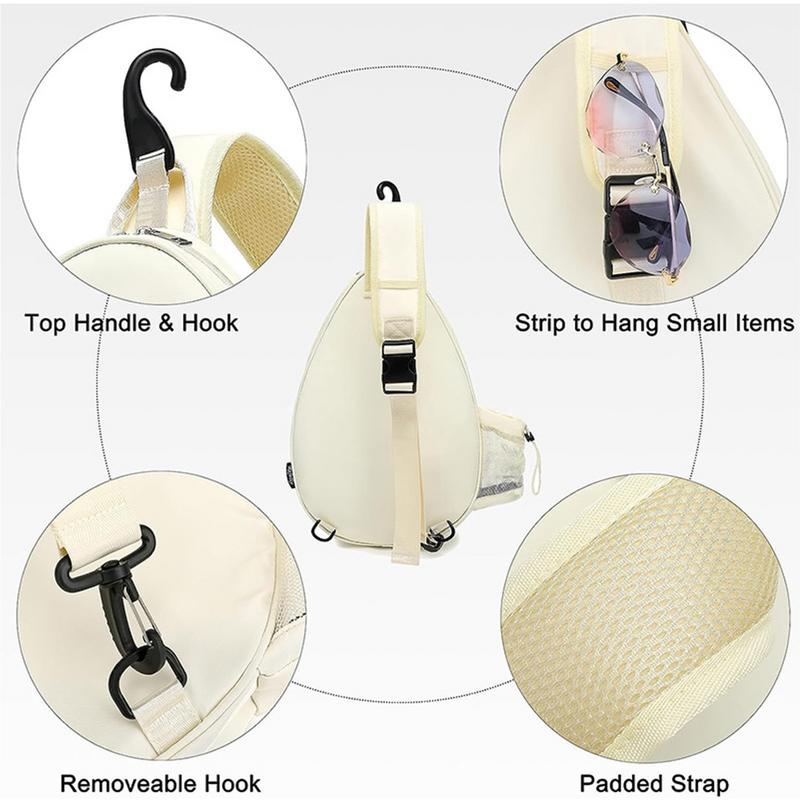 Sacs de raquette de tennis pour femme, sangle rembourrée, sac à bandoulière imprimé, poignée supérieure, Electrolux avec crochet, grilles de poitrine, perfect