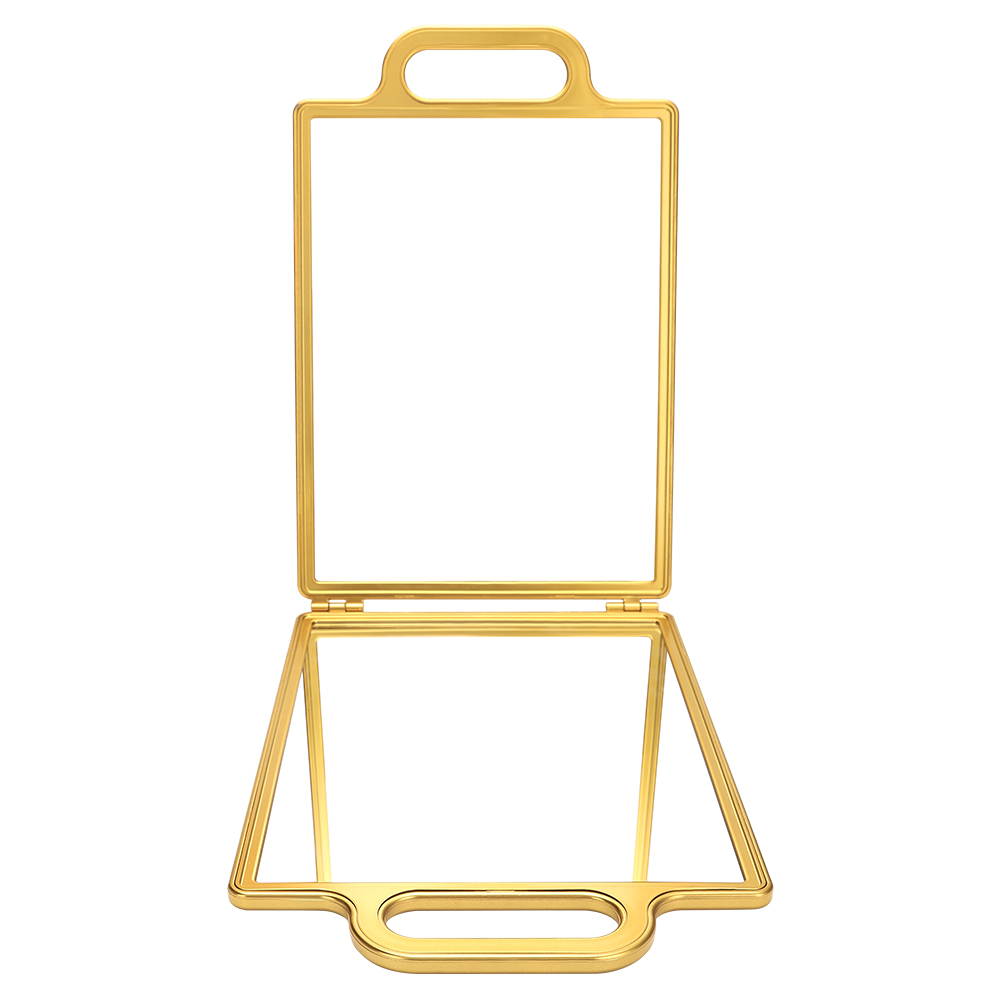 Espejo plegable de doble cara para barbería, espejo retrovisor para peluquero, espejo de peluquería portátil de mano con corte automático: Caqui oscuro