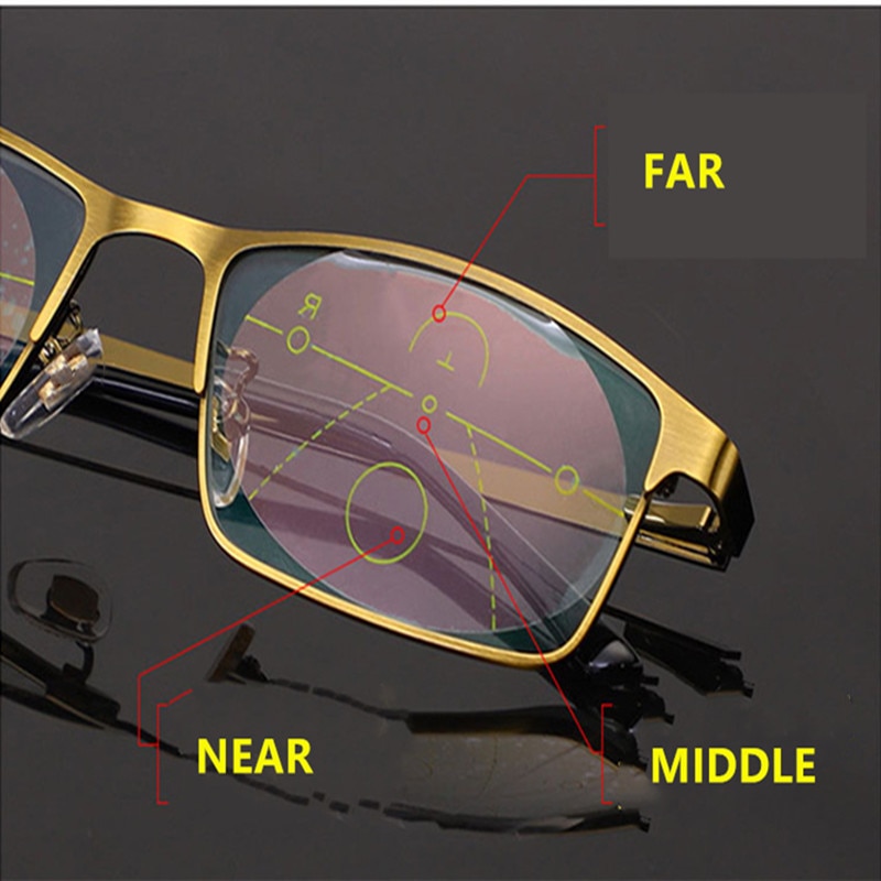 Transition Photochromic Progressive Reading Glasses Multifocal Bifocal Men Women Anti-Blue-Ray Resin Presbyopic glasses 1.5 2.0