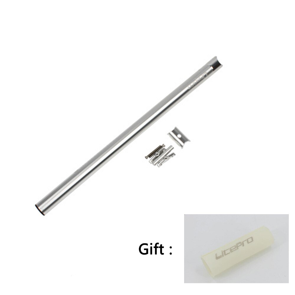 Sykkel setepost 33.9*600mm til dahon 412 sammenleggbar sykkel  sp8 setepinne al legering: Sølv