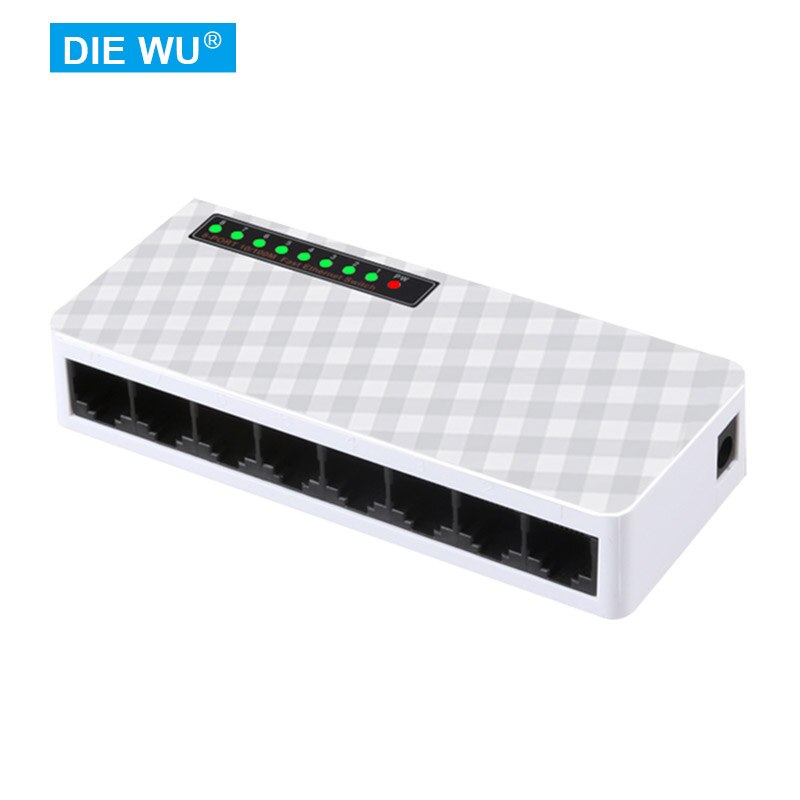 TXE020 8 Port 10/100M Ethernet Network Switch | Ethernet Splitter | Plug En Play | Fanless | verkeer Optimalisatie | Unmanaged: White