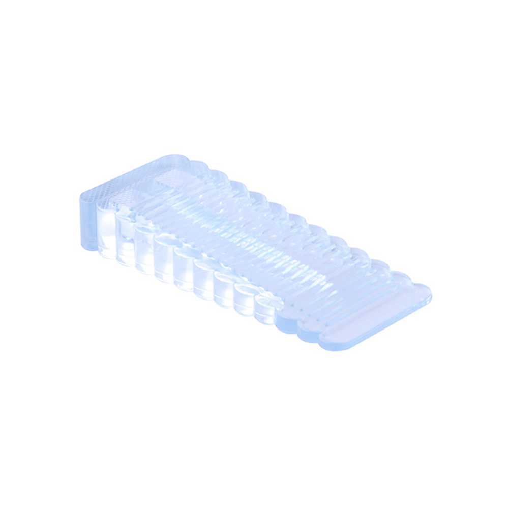 Tope de puerta de silicona, bloque absorbente de golpes reutilizable, topes de puerta de cuña, tapón de manija de puerta, tapón anticolisión para puerta de oficina en casa: Plata