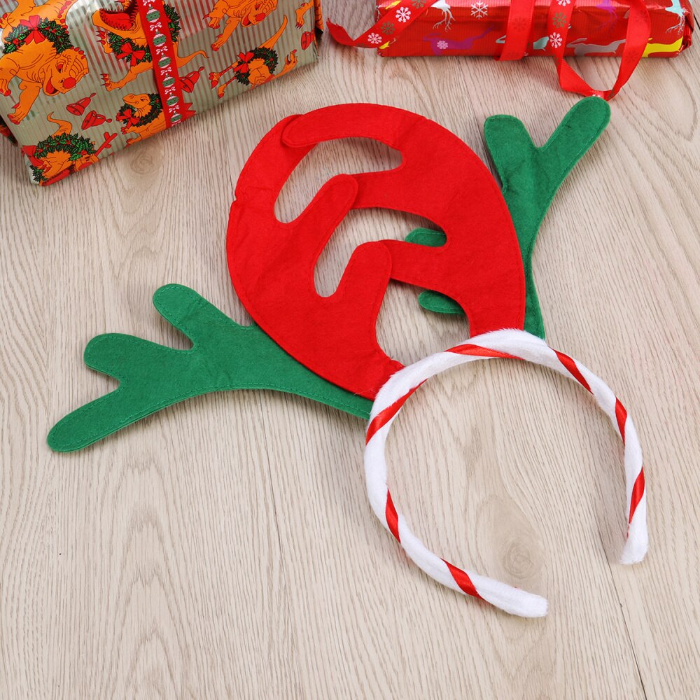 Reindeer Antler Hair Hoop Christmas Kids Headband Headwear for Children Christmas Costume Party (Red)